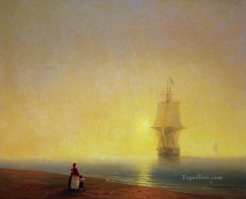  marina Arte - Mañana de despedida de Ivan Aivazovsky en el mar Paisaje marino